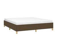 vidaXL Cadre de Lit Sommier à Lattes Lit Rembourré Cadre à Lattes Lit Double Adulte Chambre Intérieur Marron Foncé 35 cm/ 160 x 200 cm Tissu