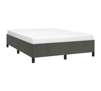 vidaXL Cadre de Lit Sommier à Lattes Lit Rembourré Cadre à Lattes Lit Double Adulte Meuble de Chambre à Coucher Gris Foncé 140x190 cm Velours