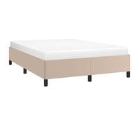 vidaXL Cadre de Lit Sommier à Lattes Lit Rembourré Cadre à Lattes Lit Double Adulte Meuble de Chambre à Coucher Cappuccino 140x190 cm Similicuir