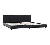 vidaXL Cadre de Lit Sommier à Lattes Lit Rembourré Lit Double Lit Adulte Lit Coffre Chambre à Coucher Maison Intérieur Noir Similicuir 180x200 cm