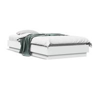 vidaXL Cadre de lit sans matelas 839595 blanc 100x200 cm bois d'ingénierie