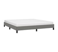 VidaXL Cadre de Lit Sommier à Lattes Rembourré Double Adulte - Meuble de Chambre à Coucher Intérieur Gris Foncé 160x200 cm Tissu