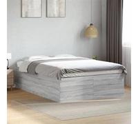 vidaXL Cadre de lit sonoma gris 140x190 cm bois d'ingénierie, meuble de chambre à coucher, sommier, lit à panneaux, lit, lit 3280942 Gris G