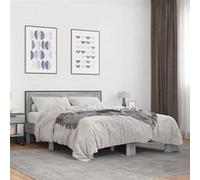 vidaXL Cadre de lit sans matelas sonoma gris 140x200 cm