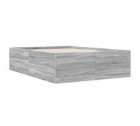 vidaXL Cadre de lit sonoma gris 140x200 cm bois d'ingénierie, meuble de chambre à coucher, sommier, lit à panneaux, lit, lit 3280928 Gris G