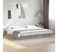 vidaXL Cadre de lit sonoma gris 180x200 cm bois d'ingénierie, meuble de chambre à coucher, sommier, lit de palette, lit, lit 842005 Gris G
