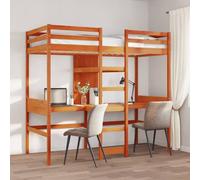 vidaXL Cadre de lit superposé sans matelas 90x190cm bois de pin massif Marron