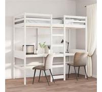 vidaXL Cadre de lit superposé sans matelas blanc 80x200 cm pin massif, cadre de lit mezzanine, cadre de lit de cabine, cadre 3308545 Blanc G