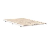 vidaXL Cadre de lit surélevé Blanc 140 x 190 cm Bois massif en pin