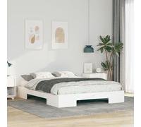 vidaXL Cadre de lit surélevé Blanc 160 x 200 cm Bois massif en pin