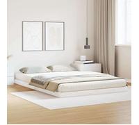 vidaXL Cadre de lit surélevé Blanc 160 x 220 cm Pin massif 869755
