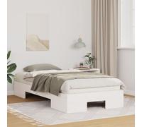 vidaXL Cadre de lit surélevé Blanc 90 x 190 cm Bois massif en pin