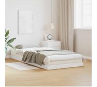 vidaXL Cadre de lit surélevé Blanc 90 x 220 cm Pin massif 869749