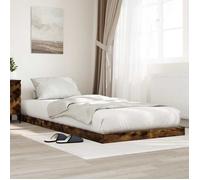vidaXL Cadre de lit surélevé Chêne fumé 90 x 190 cm Bois d'ingénierie 893528