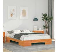 vidaXL Cadre de lit surélevé Marron 140 x 190 cm Bois massif en pin