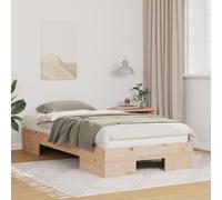 vidaXL Cadre de lit surélevé Marron 80 x 200 cm Bois massif en pin