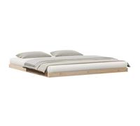 vidaXL Cadre de lit surélevé Naturel 213,5 x 204 x 9 cm Pin Massif, Cadre de lit en pin Moderne, Plateforme Minimaliste au Sol, mobilier de Chambre élégant, Montage Facile, Design Ras du Sol