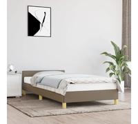 vidaXL Cadre de Lit avec Tête de Lit Sommier à Lattes Lit Rembourré Cadre à Lattes Lit Simple Adulte Chambre Intérieur Taupe 80x200 cm Tissu