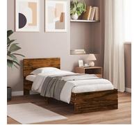 vidaXL Cadre de lit tête de lit chêne fumé 75x190 cm bois ingénierie 838663