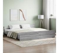 vidaXL Cadre de lit tête de lit et pied de lit gris sonoma 200x200 cm 3203738 Gris G