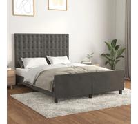 vidaXL Bedframe zonder matras 140x200 cm fluweel donkergrijs3126002 Gris G