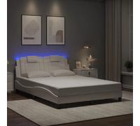 vidaXL Cadre de lit Viana avec LED sans matelas blanc 140x190 cm