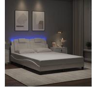 vidaXL Cadre de lit Viana avec LED sans matelas blanc 140x190 cm 3214016