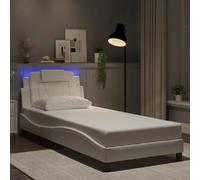 vidaXL Cadre de lit Viana avec LED sans matelas blanc 90x190 cm