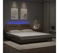 vidaXL Cadre de lit Viana avec LED sans matelas cappuccino 180x200 cm