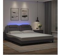vidaXL Cadre de lit Viana avec LED sans matelas gris 180x200 cm 3214039