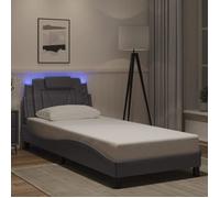 vidaXL Cadre de lit Viana avec LED sans matelas gris 90x190 cm 3213990
