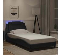 vidaXL Cadre de lit Viana avec LED sans matelas noir 100x200 cm