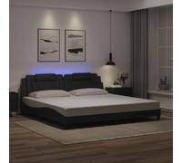 vidaXL Cadre de lit Viana avec LED sans matelas noir 200x200 cm
