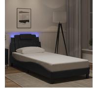 vidaXL Cadre de lit Viana avec LED sans matelas noir 90x190 cm 3213987