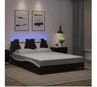 vidaXL Cadre de lit Viana avec LED sans matelas noir et blanc 120x200 cm 3214013