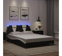 vidaXL Cadre de lit Viana avec LED sans matelas noir et blanc 140x190 cm