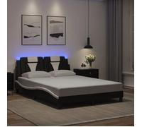 vidaXL Cadre de lit Viana avec LED sans matelas noir et blanc 140x200 cm 3214027