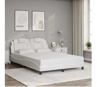 vidaXL Cadre de lit Viana sans matelas blanc 120x200 cm similicuir