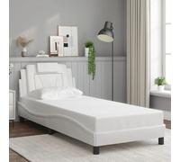 vidaXL Cadre de lit Viana sans matelas blanc 90x190 cm similicuir