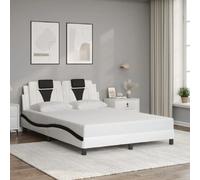 vidaXL Cadre de lit Viana sans matelas blanc et noir 140x190 cm similicuir