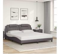 vidaXL Bedframe met hoofdbord kunstleer grijs 180x200 cm3208113 Gris G