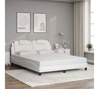 vidaXL Cadre de lit Viana sans matelas blanc 160x200 cm similicuir