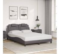 vidaXL Cadre de Lit Viana sans Matelas, Lit Rembourré avec Coussin, Lit Double, Lit Adulte Chambre, Moderne, Gris 140x190 cm