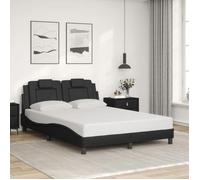 vidaXL Cadre de lit Viana – sans matelas, similicuir noir 140x200 cm