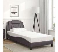 vidaXL Cadre de Lit Viana sans Matelas, Lit Rembourré avec Coussin, Lit Simple, Lit Adulte Chambre, Moderne, Gris 90x190 cm 3208064 Gris G