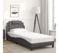 vidaXL Cadre de Lit Viana sans Matelas, Lit Rembourré avec Coussin, Lit Simple, Lit Adulte Chambre, Moderne, Gris 90x200 cm 3208071 Gris G