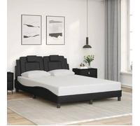 vidaXL Cadre de lit Viana avec tête de lit Similicuir Noir 140x190 cm sans matelas