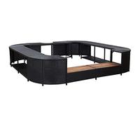 vidaXL Cadre de Spa Carré Accessoire de Spa Contour de Spa Extérieur Jardin Résistant à l'eau Robuste Noir 268x268x55 cm Résine Tressée