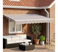 vidaXL Cadre de store électrique avec LED Blanc 3,5 x 2,5 m Aluminium