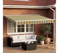 vidaXL Cadre de store manuel avec LED vertes, jaunes et blanches, 2,5 x 2 m